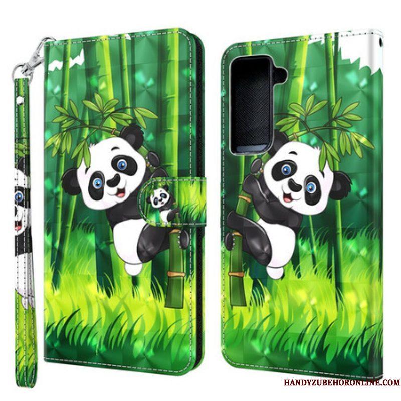 Folio-hoesje voor Samsung Galaxy S21 5G Panda En Bamboe