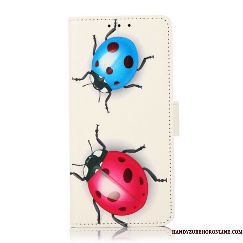 Folio-hoesje voor Samsung Galaxy S21 FE Lieveheersbeestjes