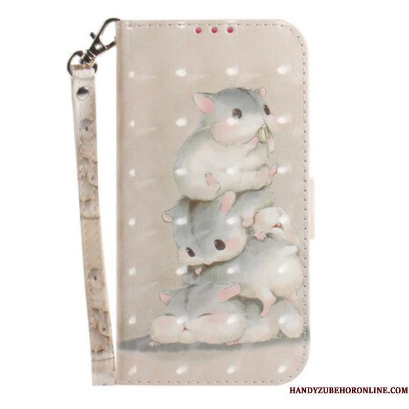 Folio-hoesje voor Samsung Galaxy S21 FE Met Ketting String Hamsters