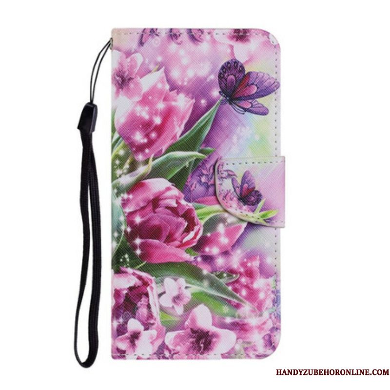 Folio-hoesje voor Samsung Galaxy S21 FE Vlinders En Tulpen