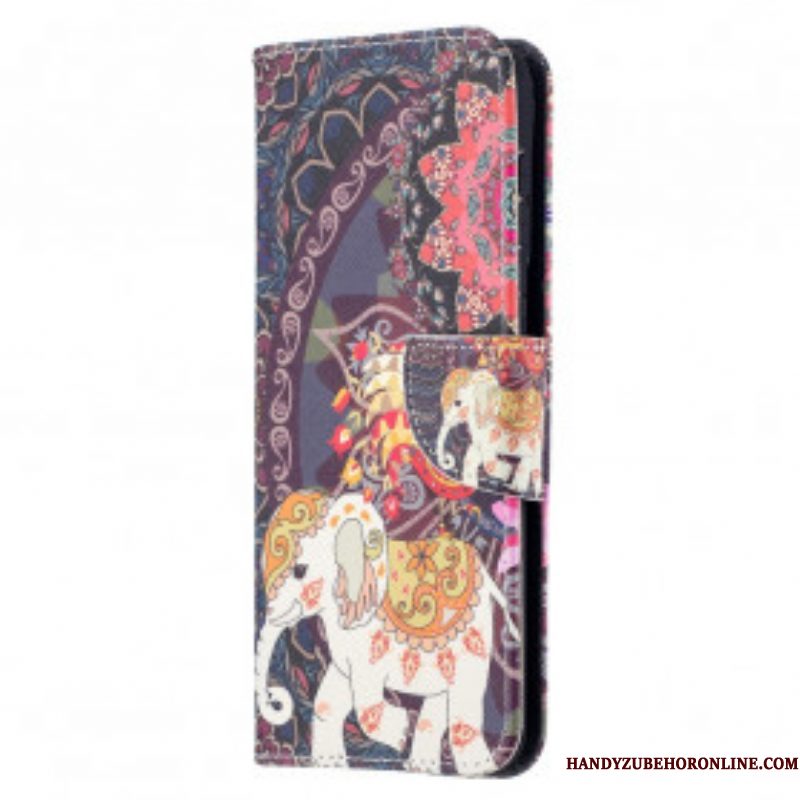 Folio-hoesje voor Samsung Galaxy S21 Plus 5G Etnische Olifanten Mandala