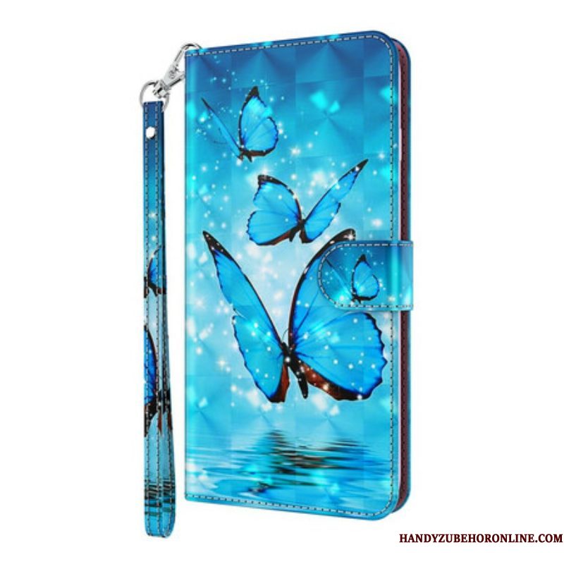 Folio-hoesje voor Samsung Galaxy S21 Plus 5G Vliegende Blauwe Vlinders