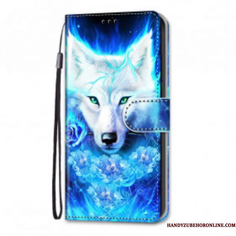 Folio-hoesje voor Samsung Galaxy S21 Ultra 5G Magische Wolf