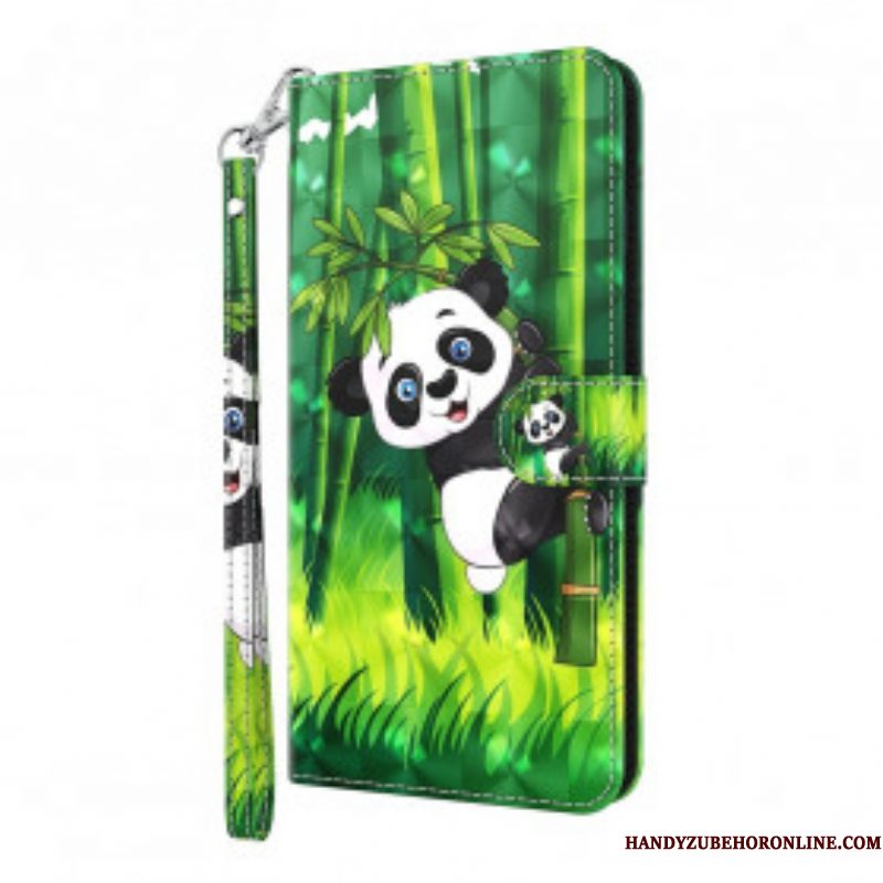 Folio-hoesje voor Samsung Galaxy S21 Ultra 5G Panda En Bamboe