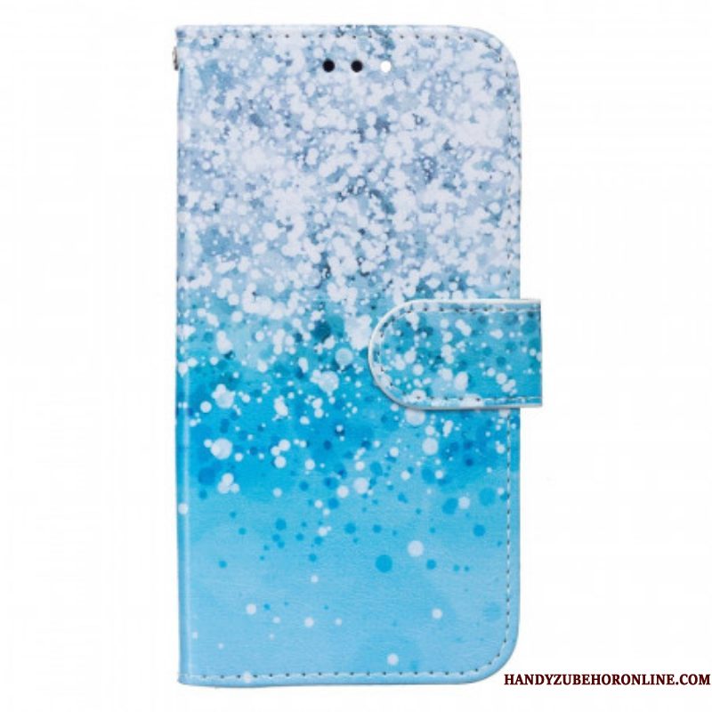 Folio-hoesje voor Samsung Galaxy S22 Plus 5G Blauw Glitterverloop