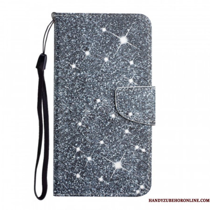 Folio-hoesje voor Samsung Galaxy S22 Plus 5G Met Ketting Pailletten Met Bandjes