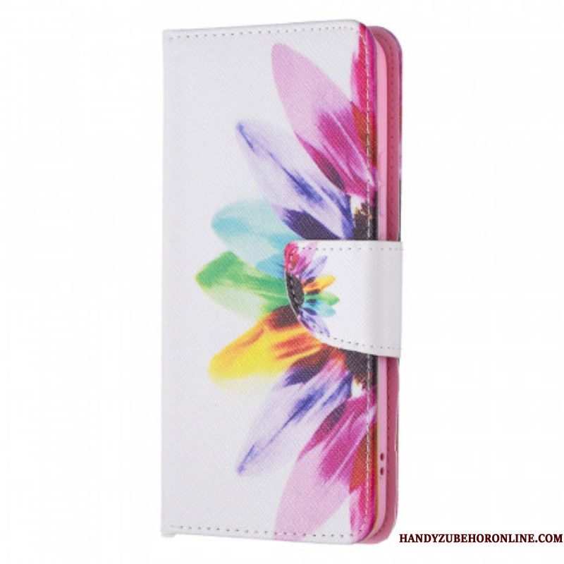 Folio-hoesje voor Samsung Galaxy S22 Plus 5G Waterverf Bloem