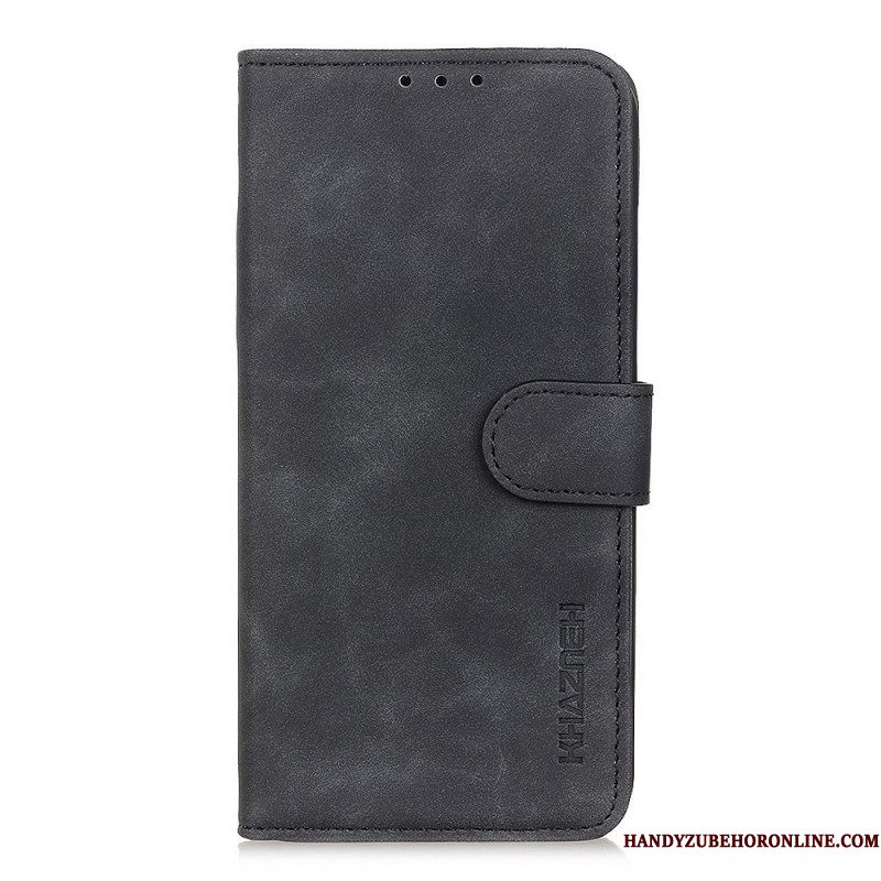 Folio-hoesje voor Samsung Galaxy S22 Ultra 5G Khazneh Vintage Leereffect