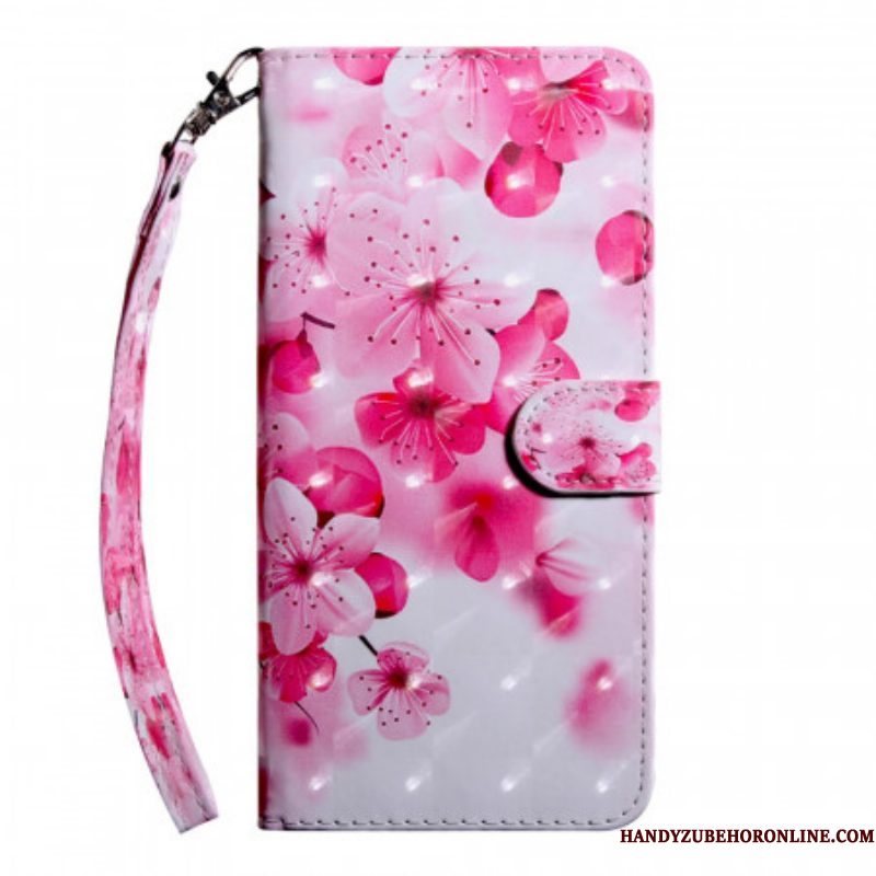 Folio-hoesje voor Samsung Galaxy S22 Ultra 5G Roze Bloemen