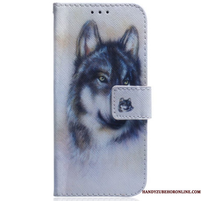 Folio-hoesje voor Samsung Galaxy S23 Plus 5G Aquarel Wolf