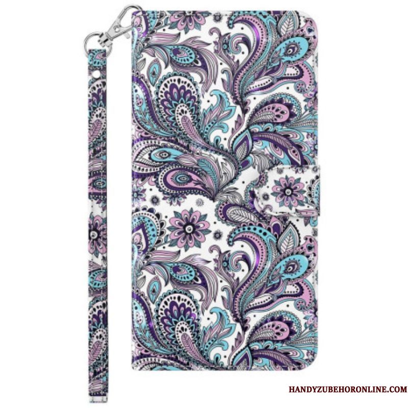 Folio-hoesje voor Samsung Galaxy S23 Plus 5G Met Ketting Paisley-patroon Met Bandjes