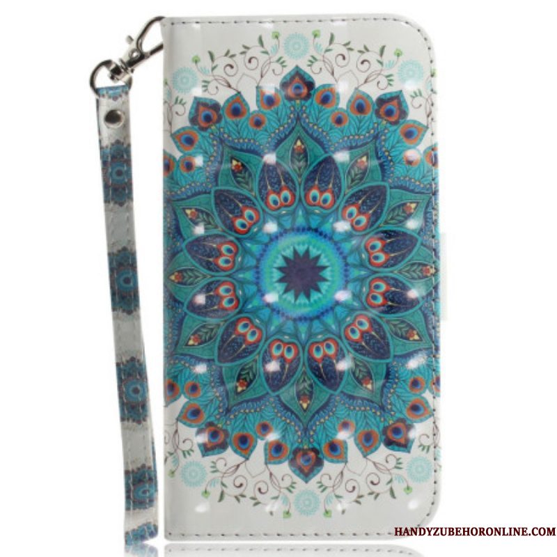 Folio-hoesje voor Samsung Galaxy S23 Ultra 5G Met Ketting Strakke Mandala