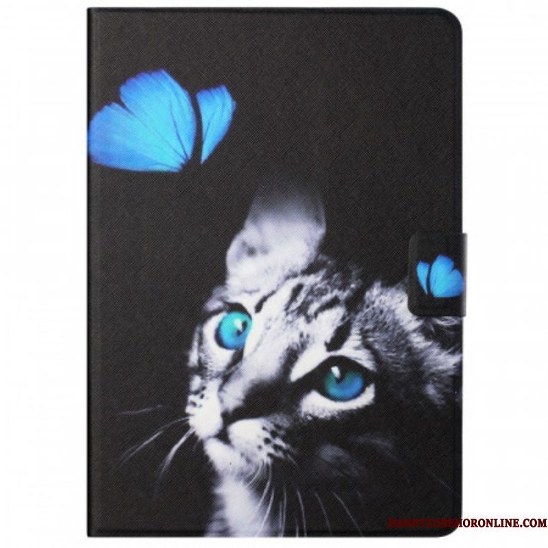 Folio-hoesje voor Samsung Galaxy Tab A8 (2021) Blauwe Kat En Vlinder