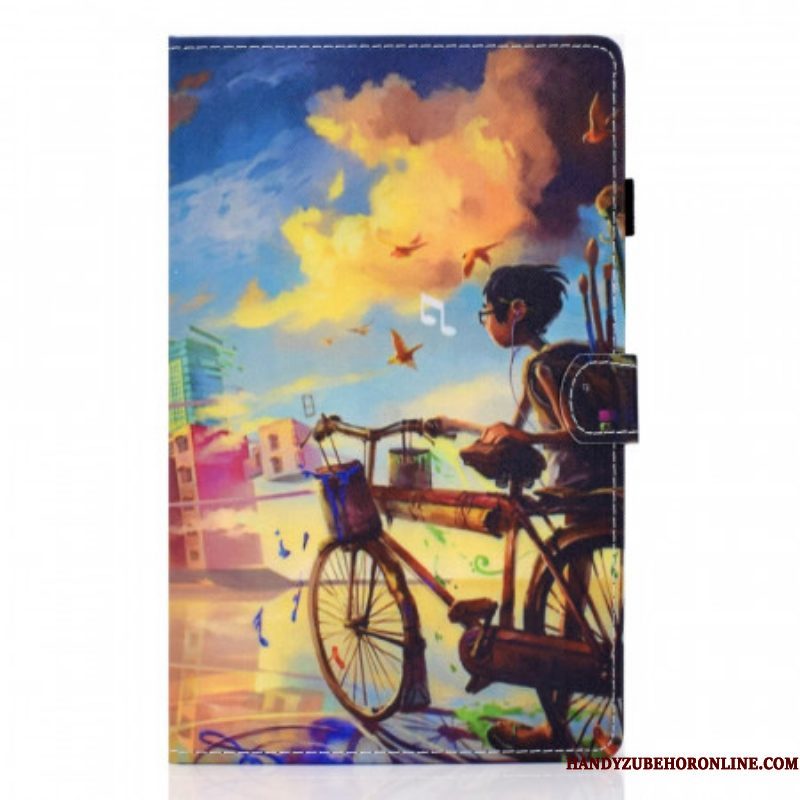 Folio-hoesje voor Samsung Galaxy Tab A8 (2021) Fiets Kunst