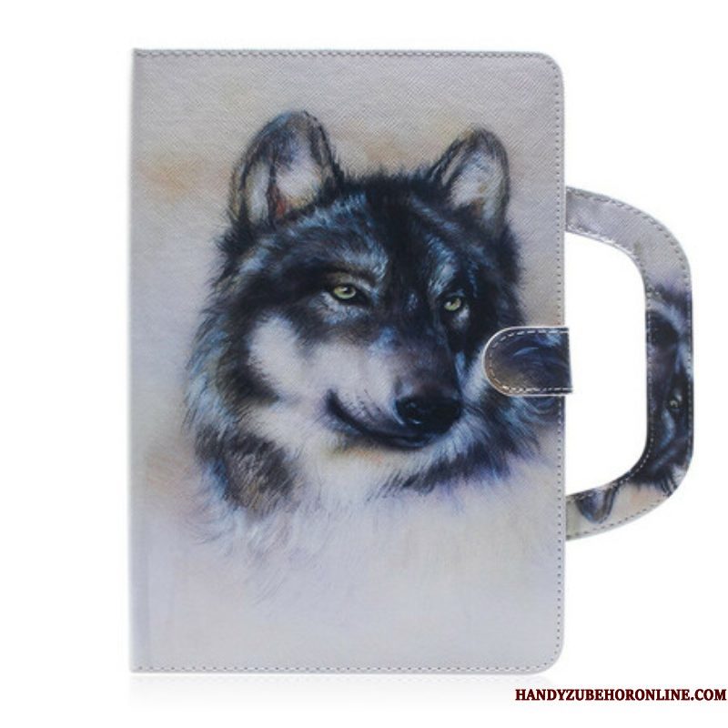 Folio-hoesje voor Samsung Galaxy Tab S8 / Tab S7 Wolf Met Handvat