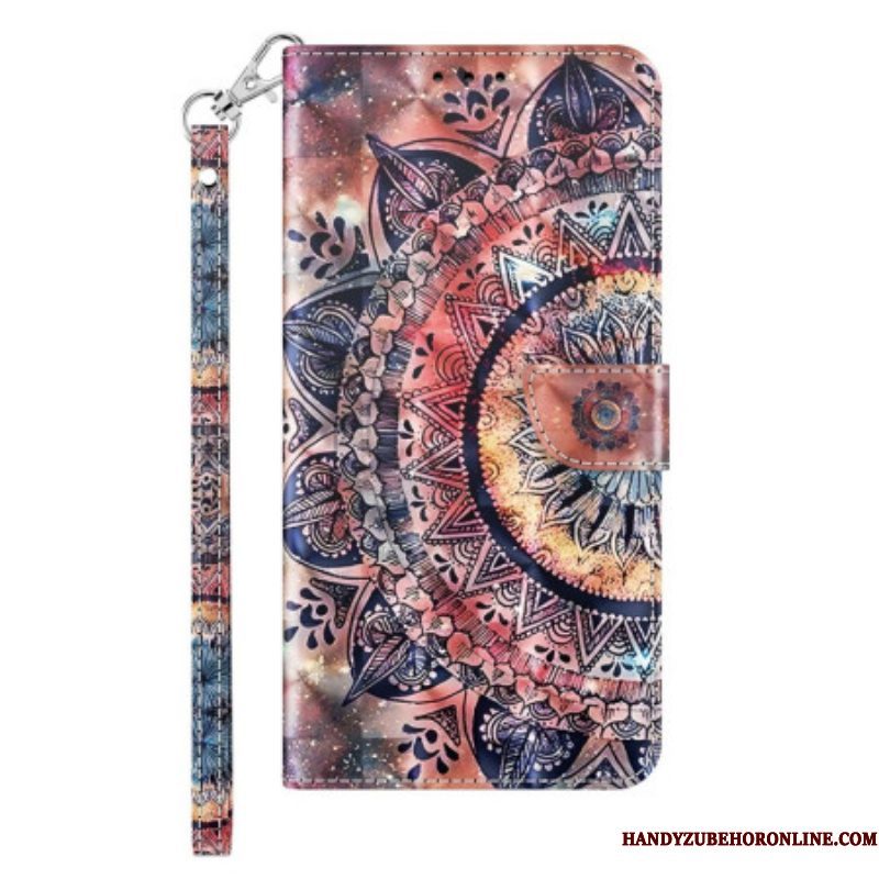 Folio-hoesje voor Sony Xperia 1 IV Met Ketting Kleurrijke Strappy Mandala