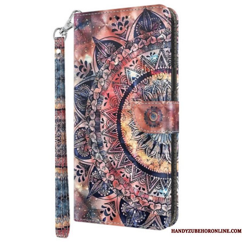 Folio-hoesje voor Sony Xperia 5 IV Met Ketting Kleurrijke Strappy Mandala