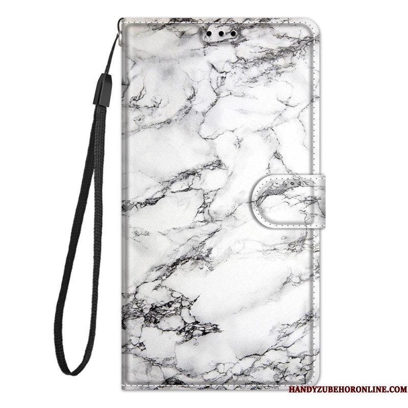 Folio-hoesje voor Xiaomi 12 / 12X Marmer Met Lanyard