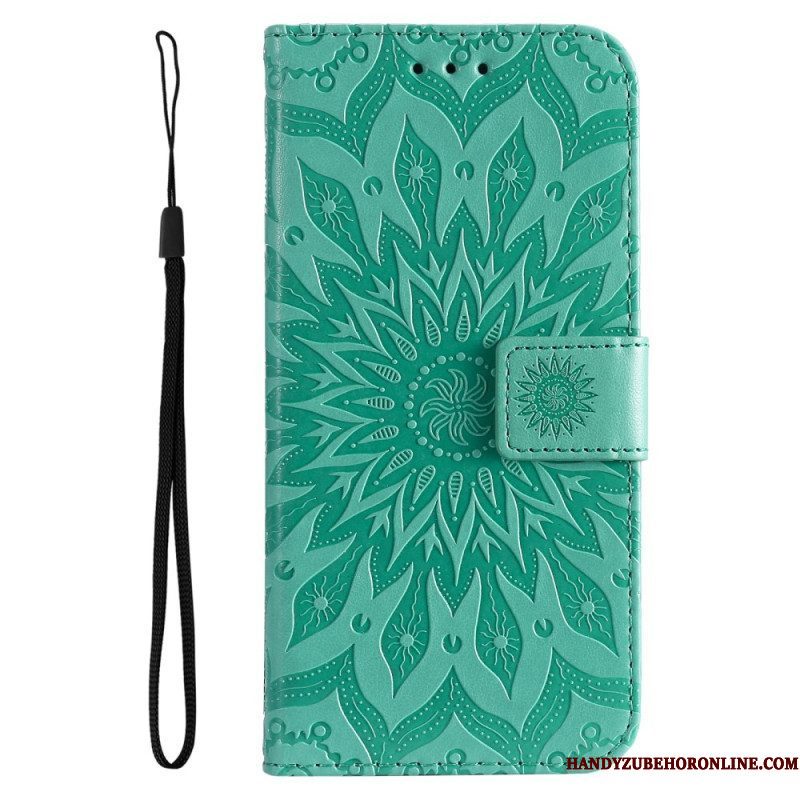 Folio-hoesje voor Xiaomi 12 Lite Mandala Zon Met Lanyard