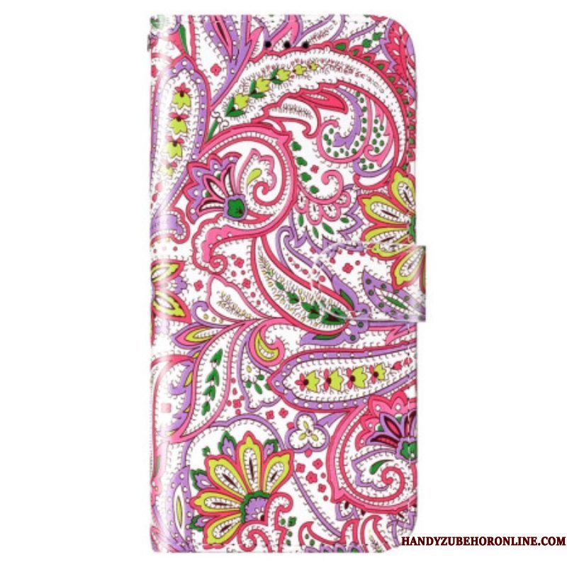 Folio-hoesje voor Xiaomi 12 Lite Met Ketting Paisley-patroon Met Bandjes