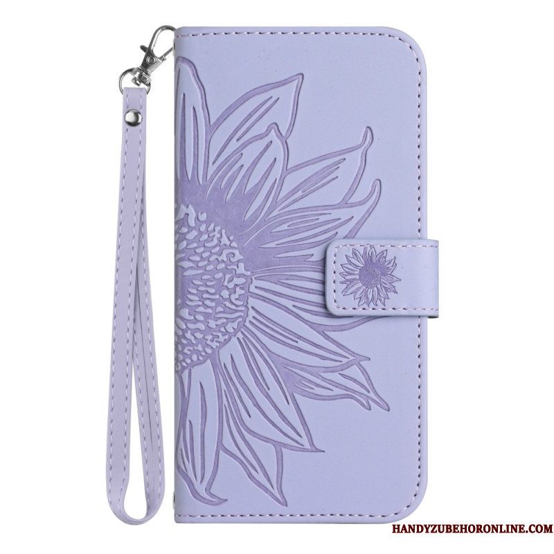 Folio-hoesje voor Xiaomi 13 Lite Zonnebloem Met Lanyard