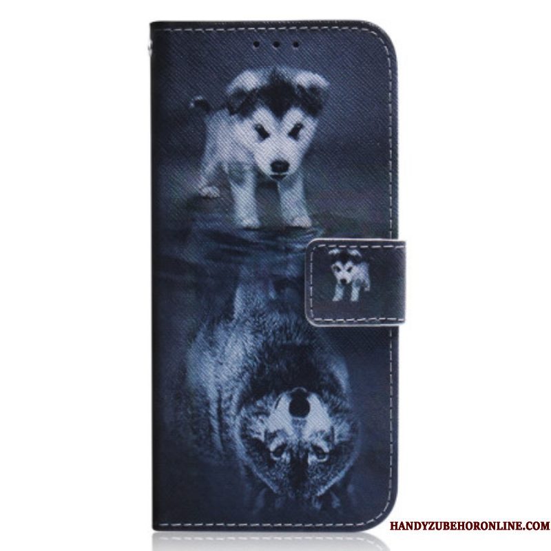 Folio-hoesje voor Xiaomi 13 Met Ketting Strappy Puppy-droom