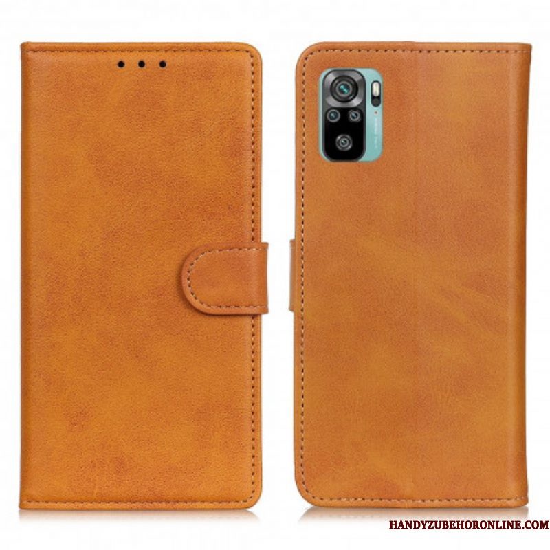 Folio-hoesje voor Xiaomi Redmi Note 10 / 10S Retro Mat Leereffect