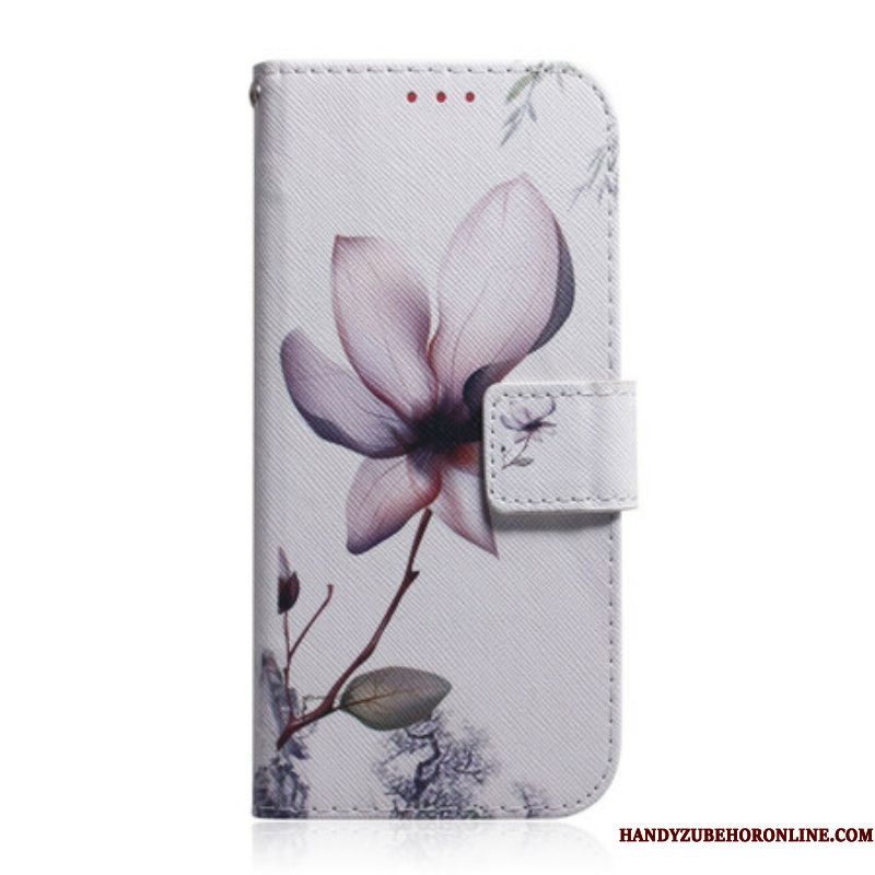 Folio-hoesje voor Xiaomi Redmi Note 10 5G Bloem Stoffig Roze