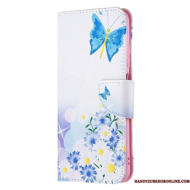 Folio-hoesje voor Xiaomi Redmi Note 10 5G Vlinders En Bloemen