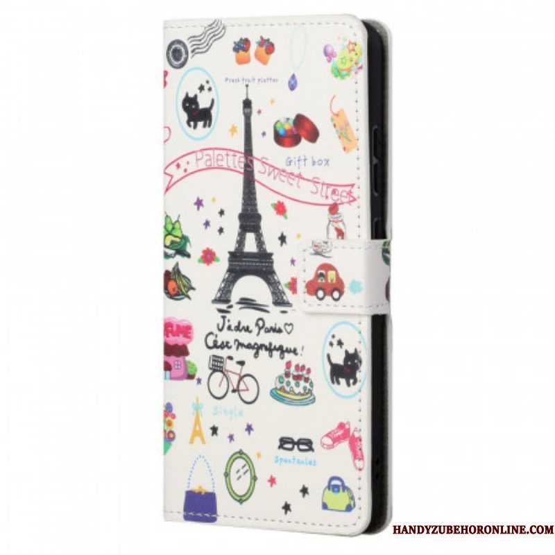 Folio-hoesje voor Xiaomi Redmi Note 11 / 11S Ik Hou Van Parijs