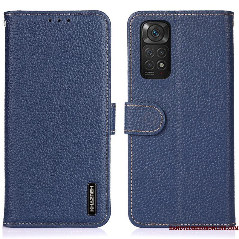 Folio-hoesje voor Xiaomi Redmi Note 11 / 11S Khazneh Lychee Leer