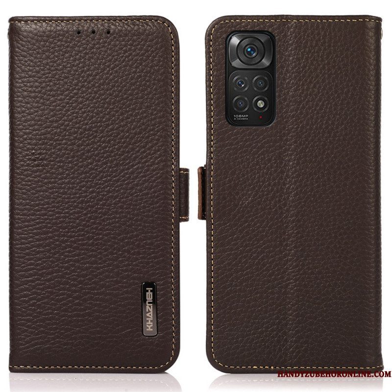 Folio-hoesje voor Xiaomi Redmi Note 11 / 11S Lychee Leer Khazneh Rfid