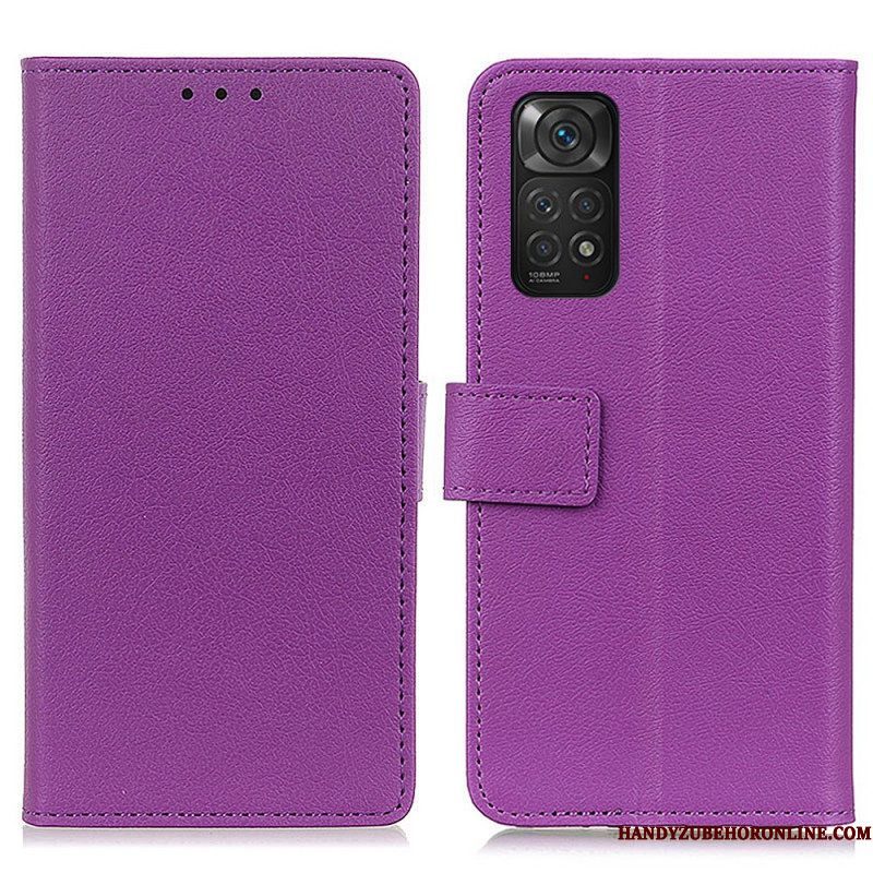 Folio-hoesje voor Xiaomi Redmi Note 11 / 11S Premium Lychee Kunstleer