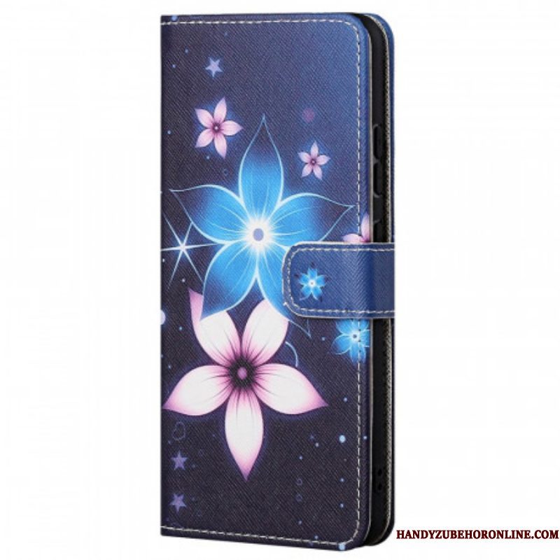 Folio-hoesje voor Xiaomi Redmi Note 11 Pro / 11 Pro 5G Met Ketting Maanband Bloemen