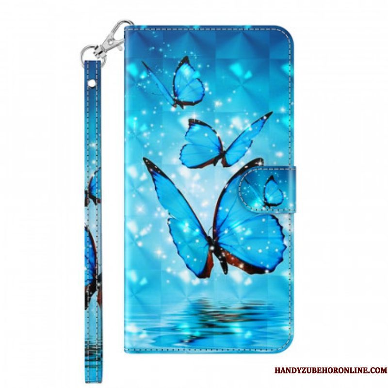 Folio-hoesje voor Xiaomi Redmi Note 11 Pro / 11 Pro 5G Vliegende Blauwe Vlinders