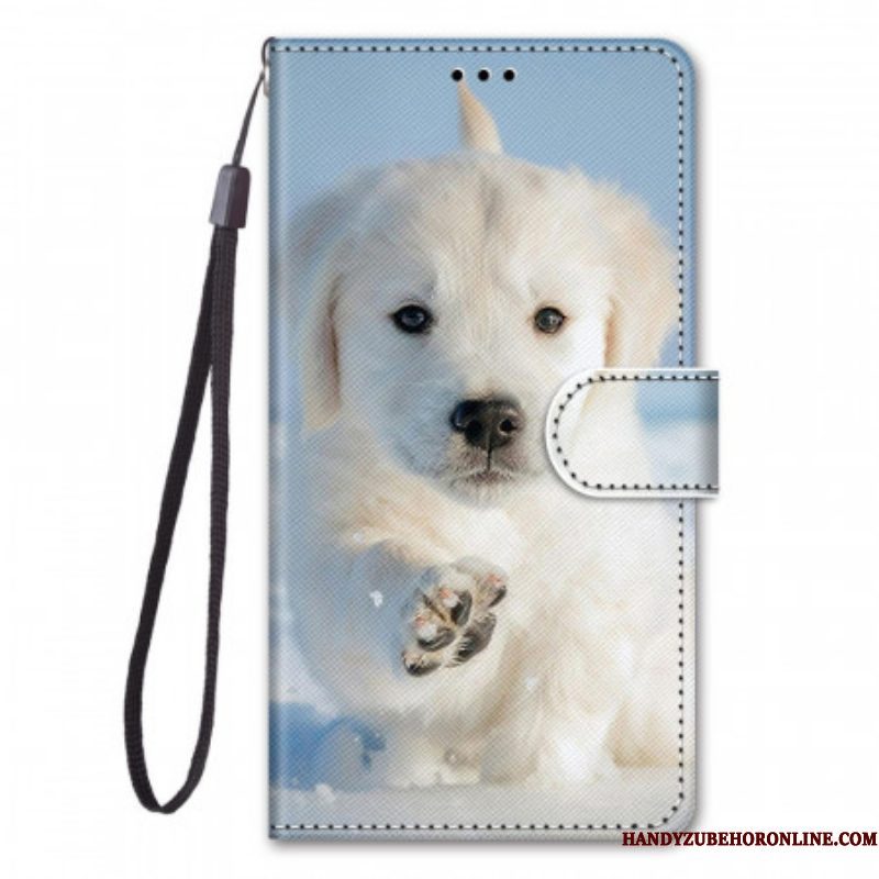 Folio-hoesje voor Xiaomi Redmi Note 11 Pro Plus 5G Met Ketting String Hond