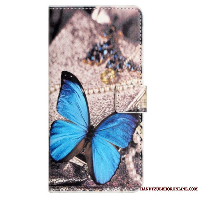 Folio-hoesje voor Xiaomi Redmi Note 12 4G Blauwe Vlinder