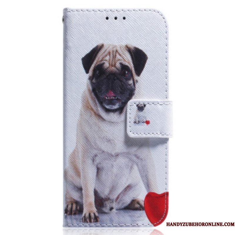 Folio-hoesje voor Xiaomi Redmi Note 12 4G Mops Hond