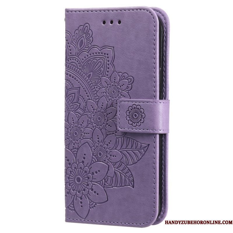 Folio-hoesje voor Xiaomi Redmi Note 12 Pro Plus Met Ketting Riem Bloem Mandala