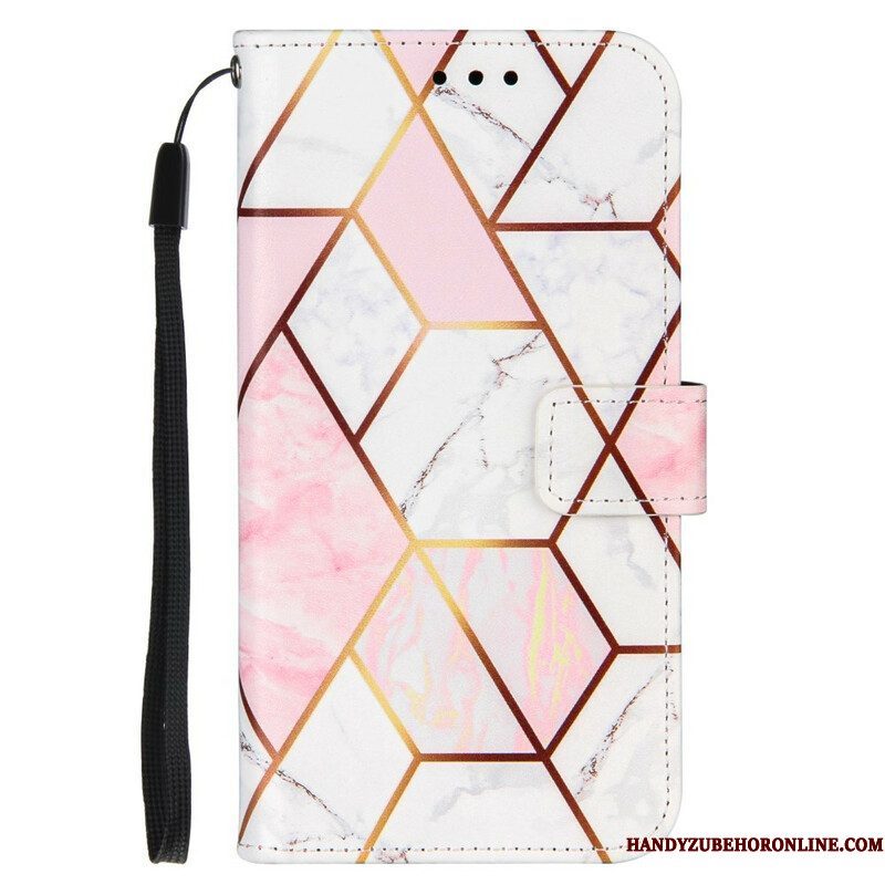 Folio-hoesje voor iPhone 13 Mini Geometrisch Marmer