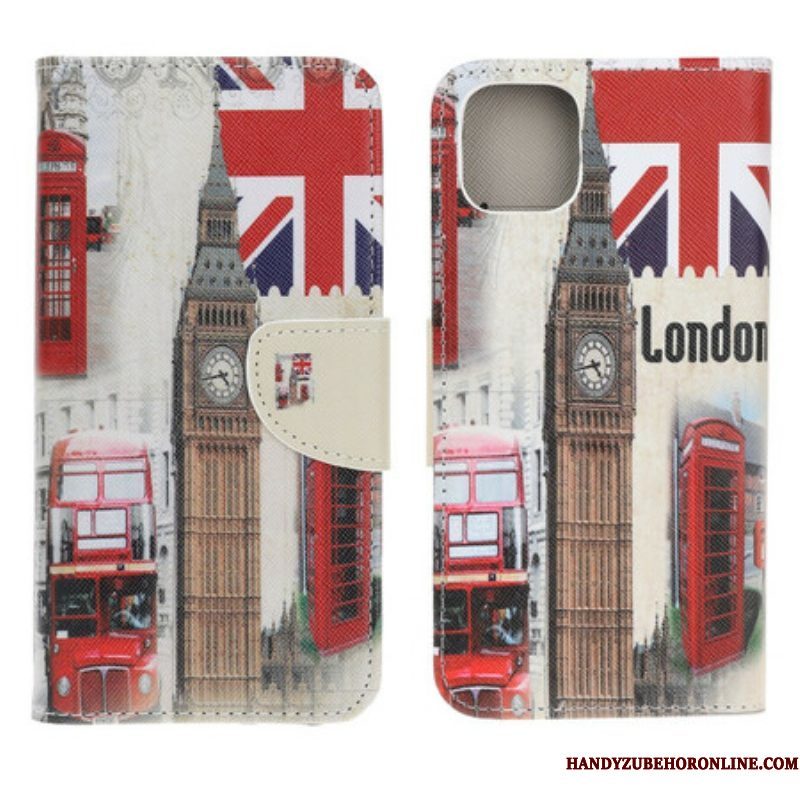 Folio-hoesje voor iPhone 13 Mini Het Londense Leven