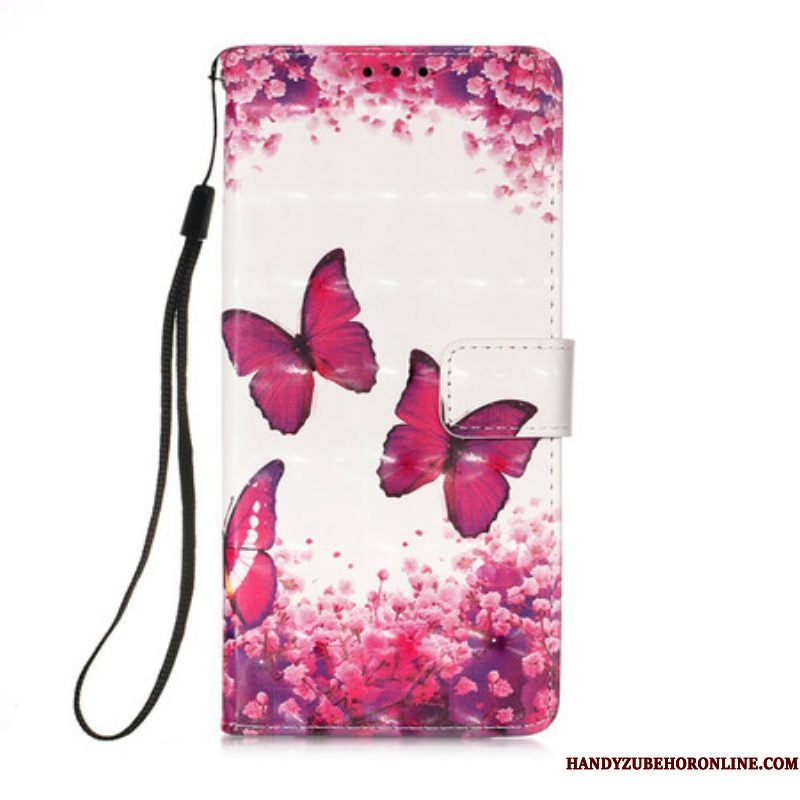 Folio-hoesje voor iPhone 13 Mini Rode Vlinders