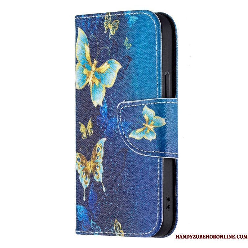 Folio-hoesje voor iPhone 13 Mini Vlinders Koningen
