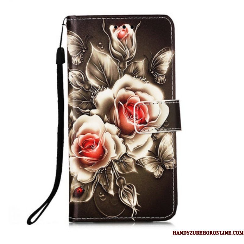 Folio-hoesje voor iPhone 13 Pro Gouden Rozen