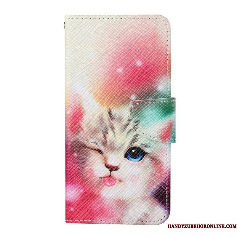 Folio-hoesje voor iPhone 13 Pro Kattenverhalen Met Lanyard