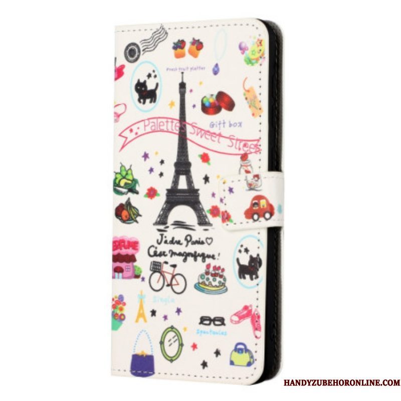 Folio-hoesje voor iPhone 14 Ik Hou Van Parijs