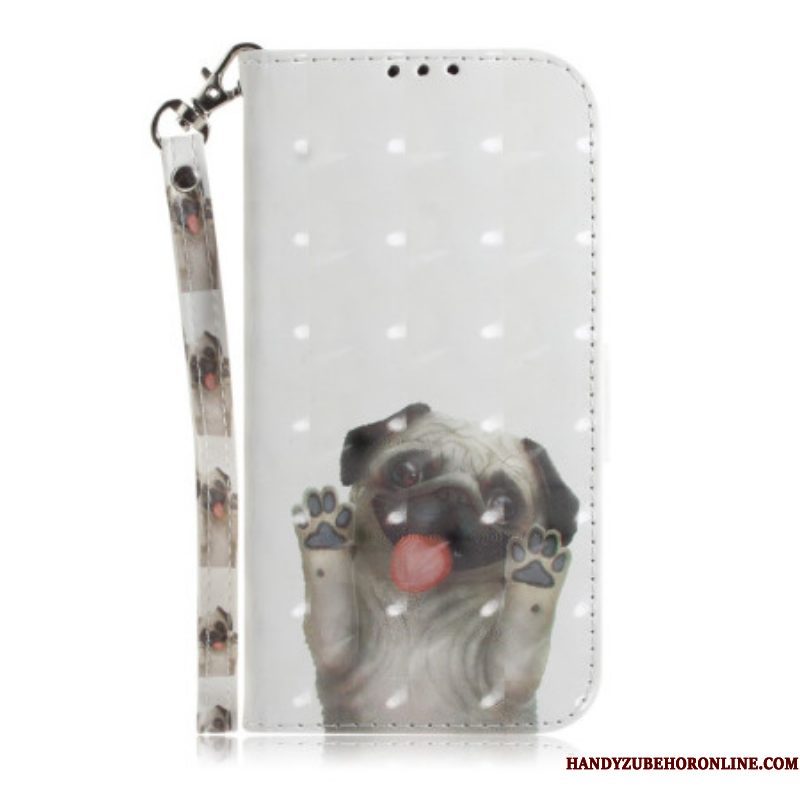 Folio-hoesje voor iPhone 14 Plus Met Ketting String Hond