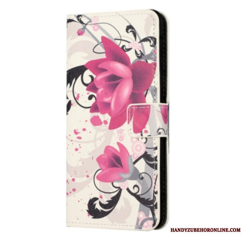 Folio-hoesje voor iPhone 14 Tropische Bloemen