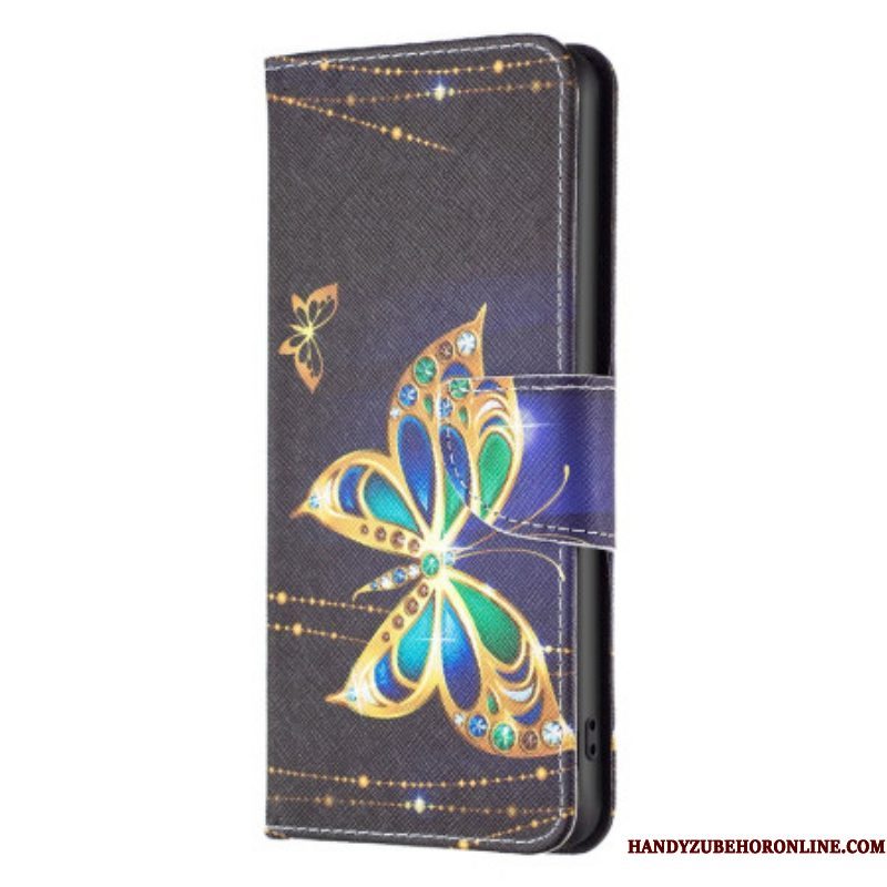 Folio-hoesje voor iPhone 15 Plus Gouden Vlinders