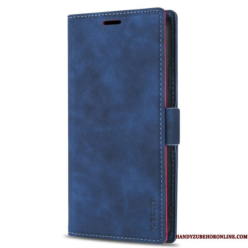 Folio-hoesje voor iPhone 15 Plus N.bekus Ledereffect